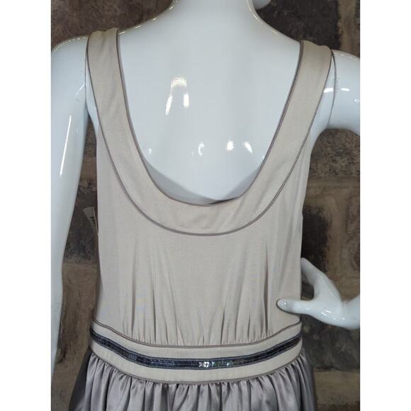 FLAWED‎ Vivienne Tam Dress Woman's Size Large Gray Silver Sequin Sleeveless Silk - Picture 9 of 16